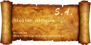 Stoller Alfonza névjegykártya